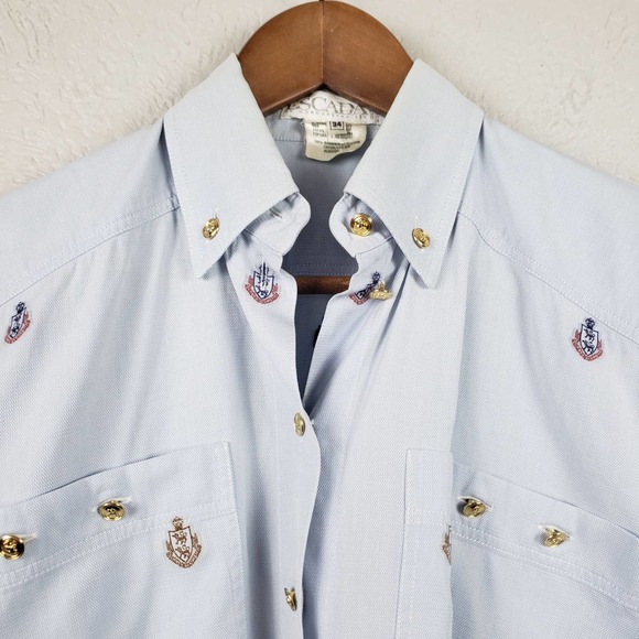 Escada Light Blue Blouse with Embroidered Accents - Picture 3 of 7